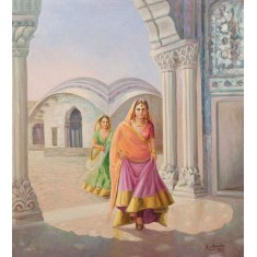 Aurangzib Hanjra, 24 x 27 Inch, Oil on Canvas, Figurative Painting, AC-AZH-030